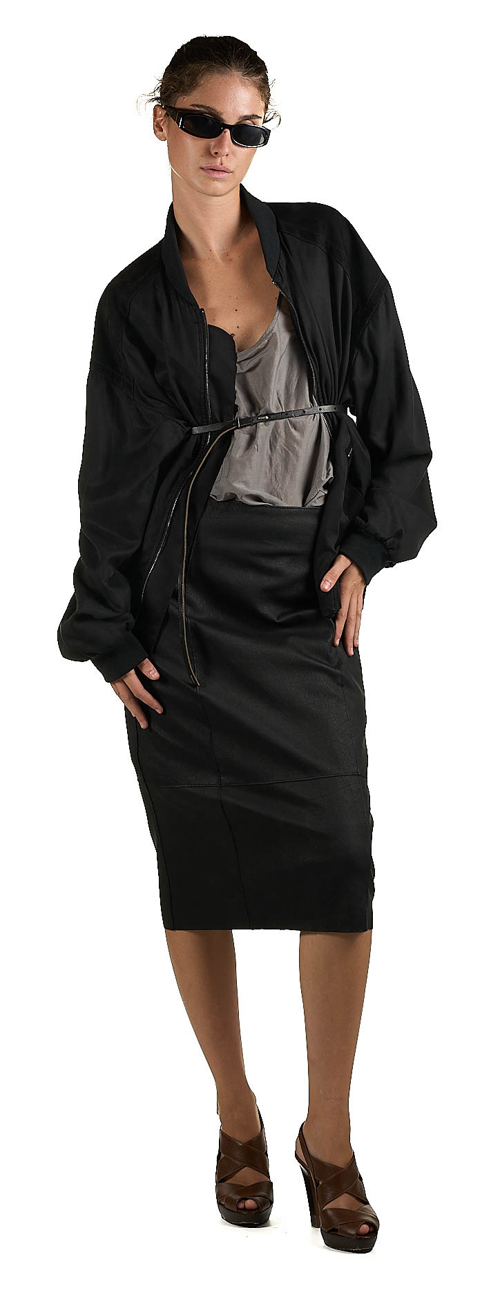 DANIELE BASTA LEATHER AND SILVER JACKET